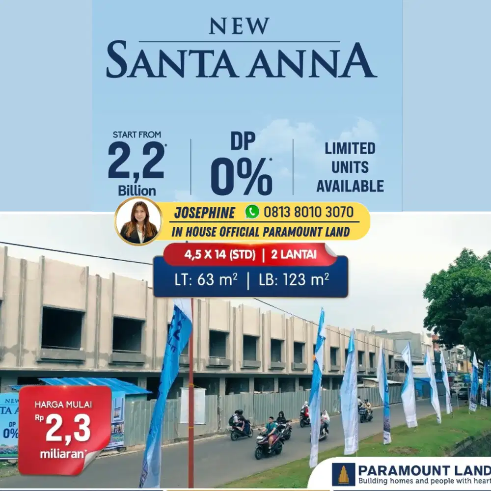 Ruko Santa Anna Gading Serpong 2 Lantai Full Bangunan Hadap Jalan