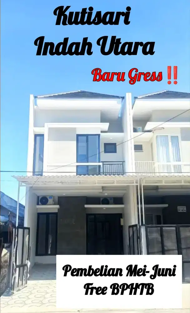 ‼️BARU GRESS‼️ RUMAH UNIT KUTISARI INDAH ROW 4 MOBIL. Hadap Utara