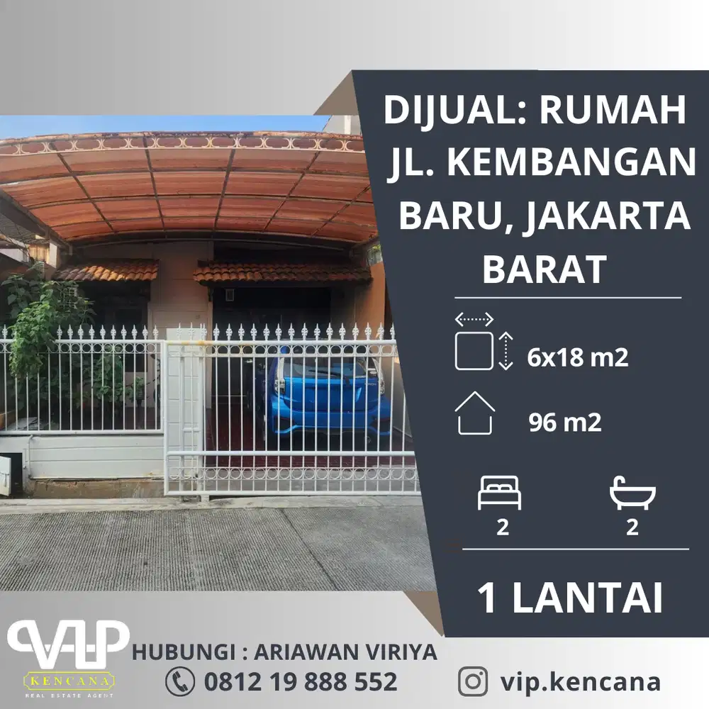 DIJUAL: Rumah di Jl. Kembangan Baru IV, Kembangan, Jakarta Barat