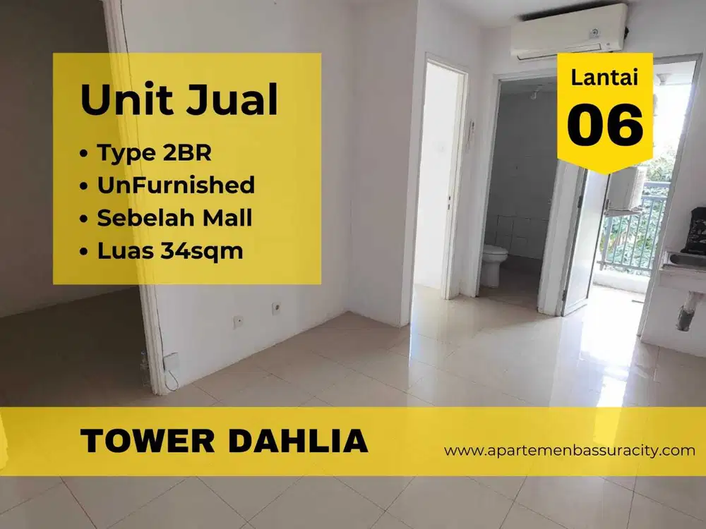 Jual 2BR SHM bisa KPA Bank apartment Bassura City tower Dahlia