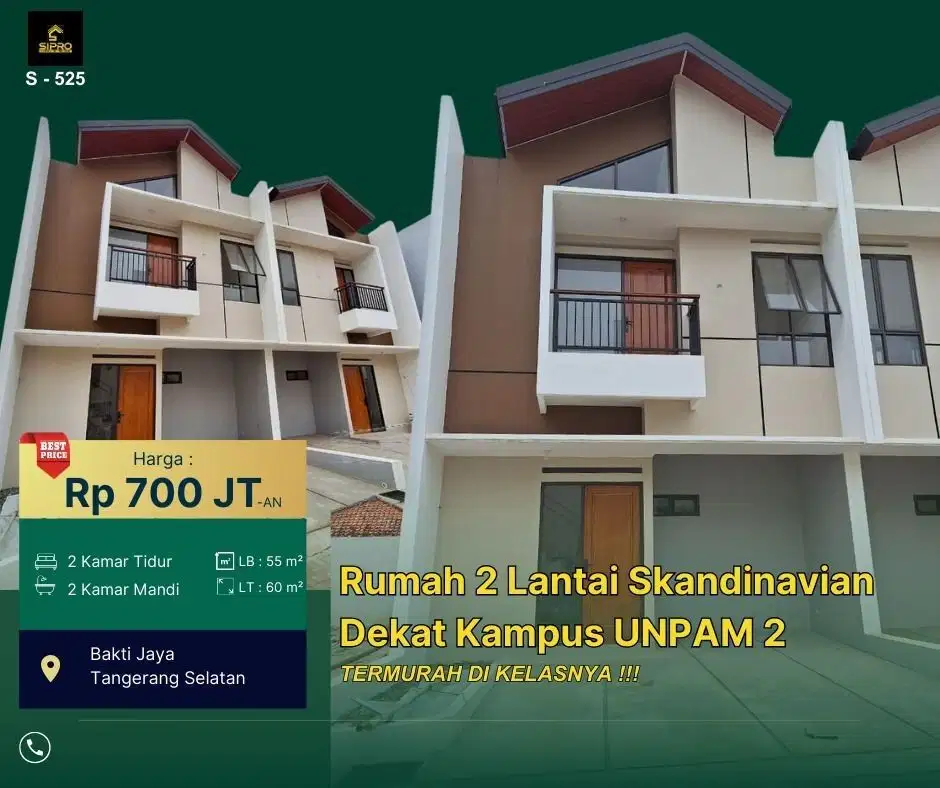 525 Cluster Baru 2 Lt Cantik Model Skandinavian di Bakti Jaya, Setu