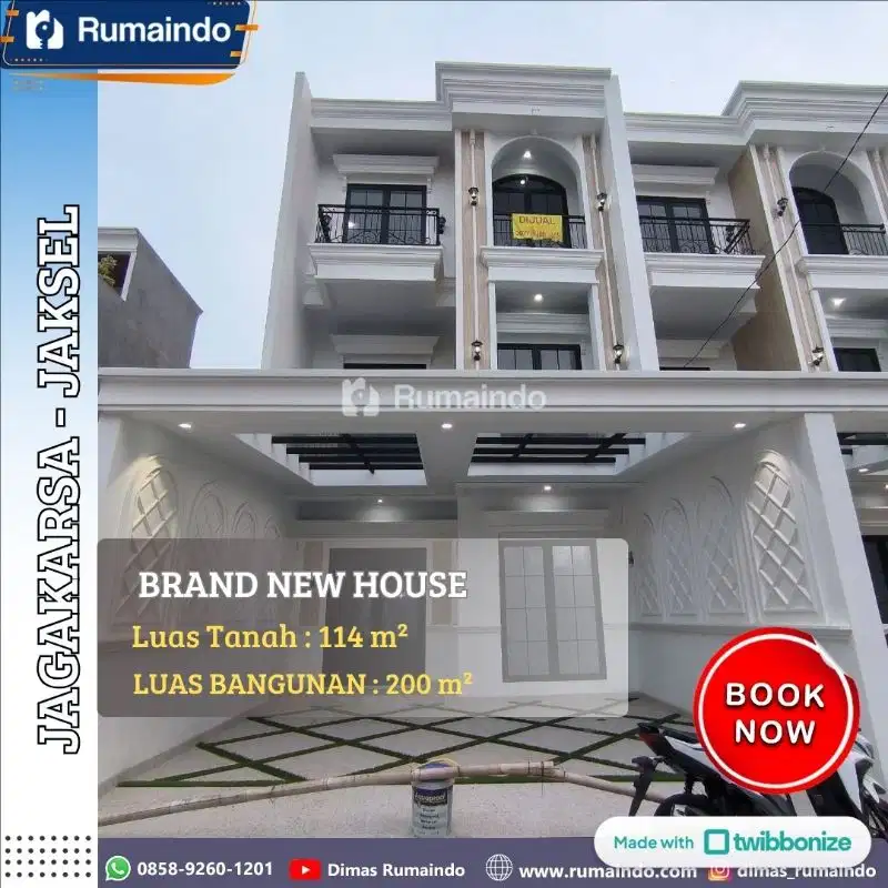 Rumah Cluster 3 Lantai di Pinggir Jalan Raya Warung Sila, Jagakarsa