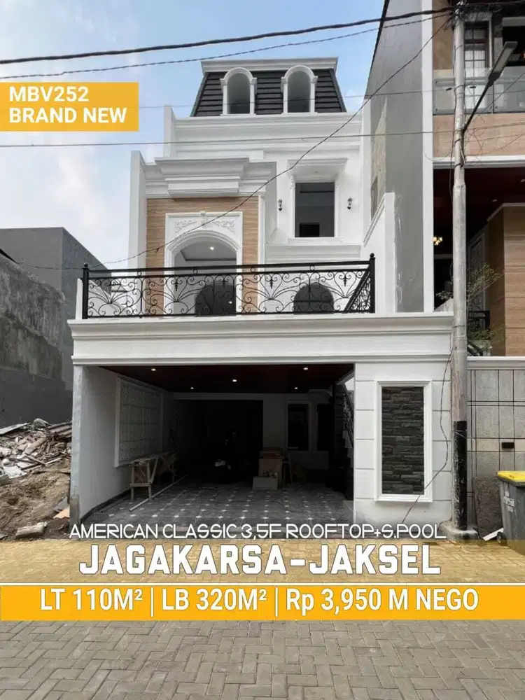 MBV252 Rumah 3,5 Lt American Classic Ada Kolam Renang di Ciganjur