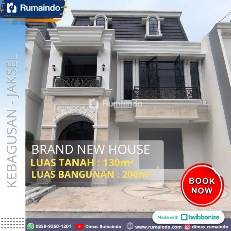 Dijual Rumah Cluster American Classic di Kebagusan Jakarta Selatan