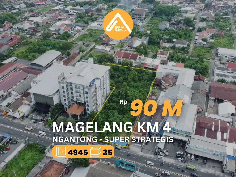 Jual Tanah Jalan Magelang Km 4 Super Strategis Pinggir Jalan 2 Muka