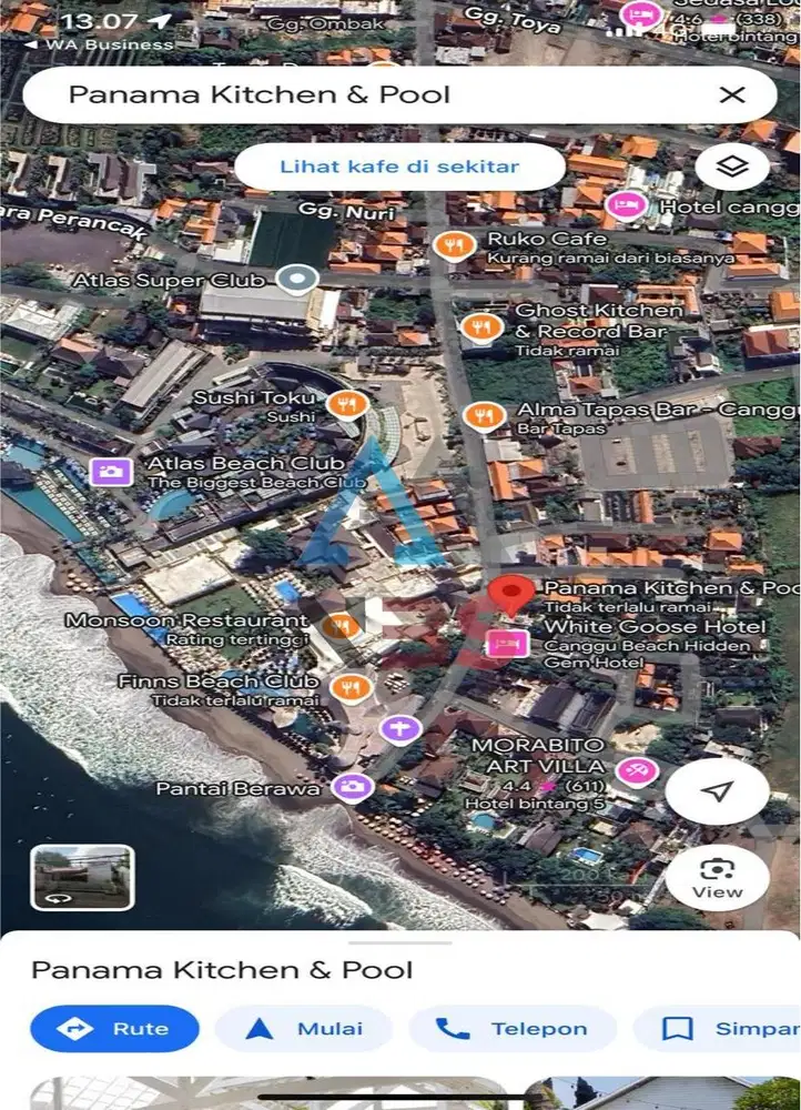 DIJUAL CEPAT TANAH PREMIUM MAIN ROAD DI PANTAI BERAWA BONUS RESTAURANT