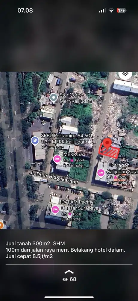 JUAL TANAH SELANGKAH MERR KALIJUDAN KENJERAN. LOKASI STRATEGIS