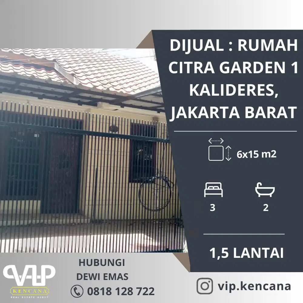 DIJUAL CEPAT : Rumah Citra Garden 1, Kalideres, Jakarta Barat