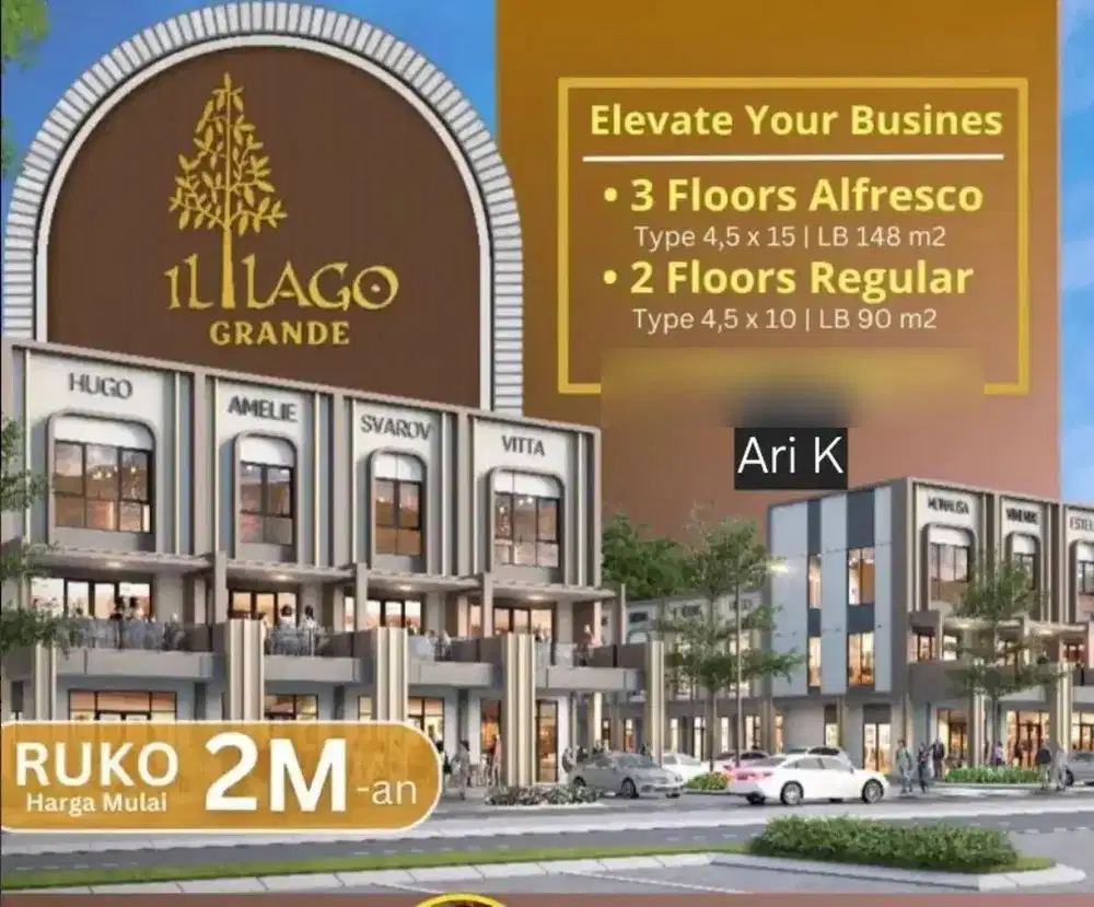 RUKO TERMURAH tanpa gate parking! 2,1man ILLAGO GRANDE gading serpong