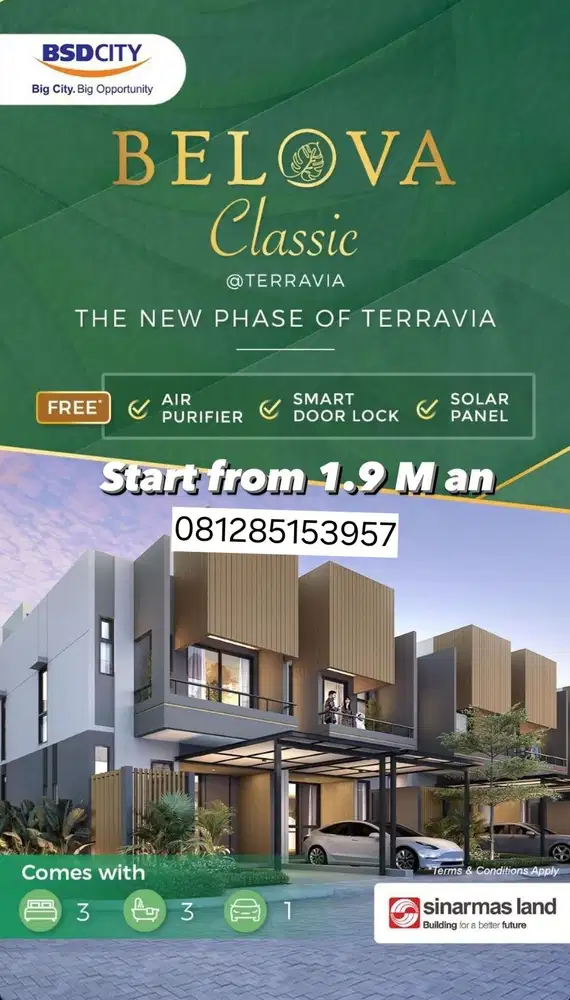 DP nol! Subsidi by akad! Only di belova terravia bsd city 2m saja!