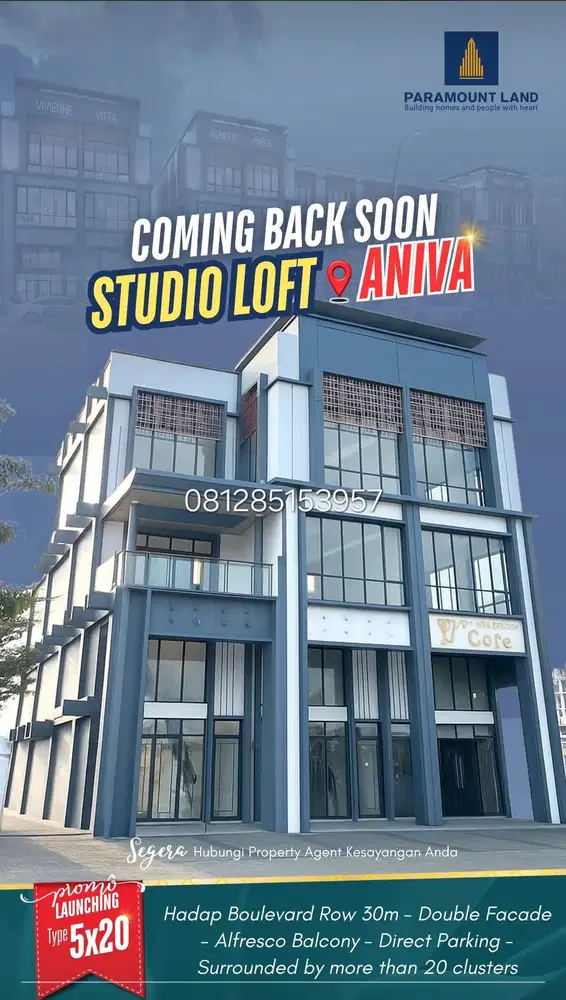 Harga Perdana Aniva Studio Loft by paramount land Segera Pilih Nup