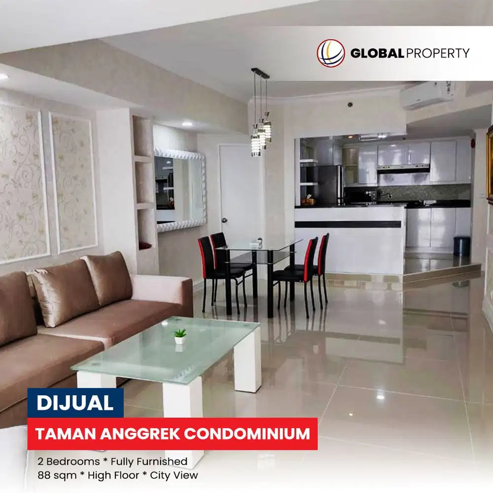 Fully Furnish 2 Bedroom High Floor at Taman Anggrek Condominium