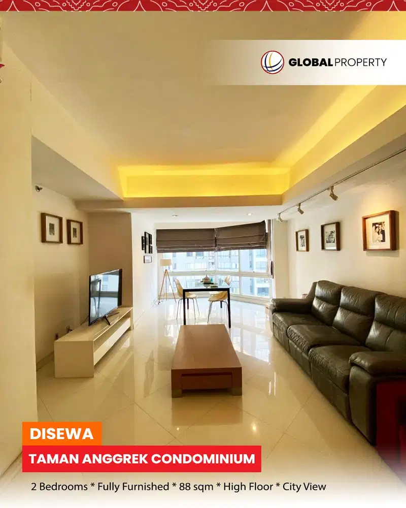 Furniture Fully Furnished, Taman Anggrek Condominium, 2 Bed High Floor