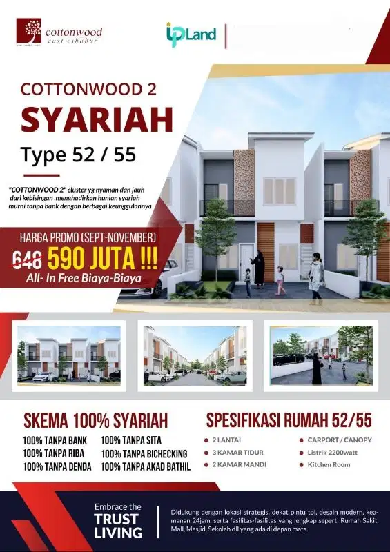Di Jual RUMAH BARU SYARIAH di Cibubur Timur