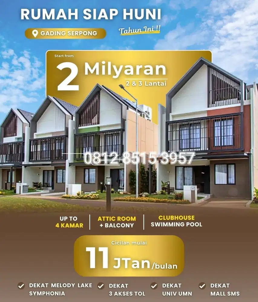 Free ppn 100%! CLUSTER LEONORA SUMMARECON L6 & L7 3LANTAI CASH 24X