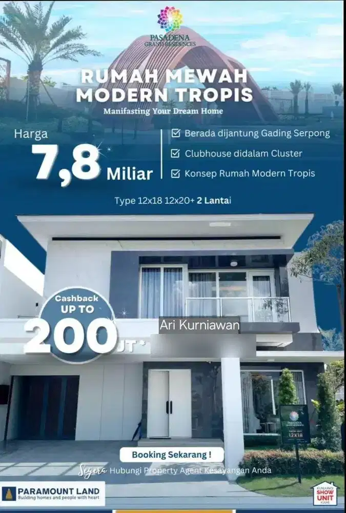 Rumah baru 12x20 full marmer Grand Pasadena Residences modern tropis
