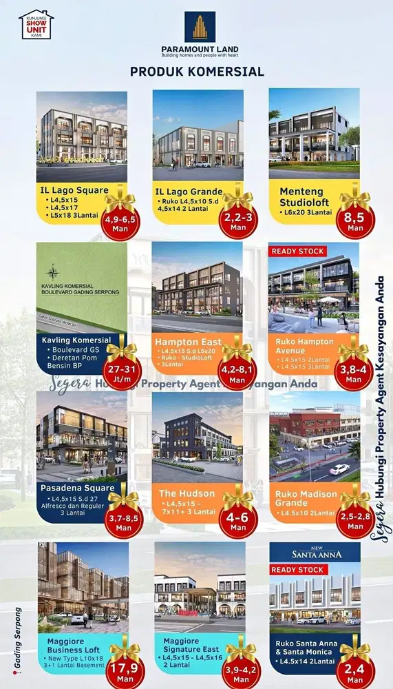 Ruko 3lt Pasadena Square North h Tahap 2, Murah Bngt 3lt 3,6m