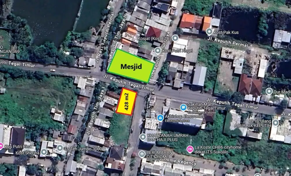 Tanah Komersil Keputih Tegal Cuma 150 meter dari Sukolilo Dian Regency