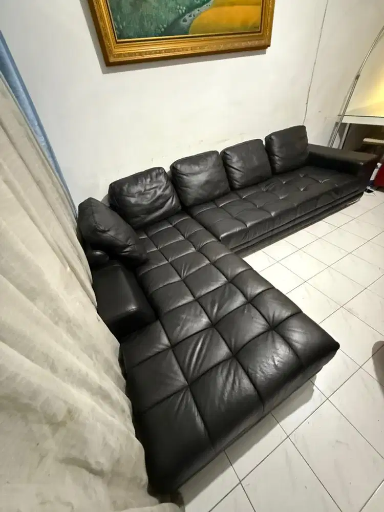 SOFA L-SHAPE MELANDAS ITALIAN LEATHER DUOMO