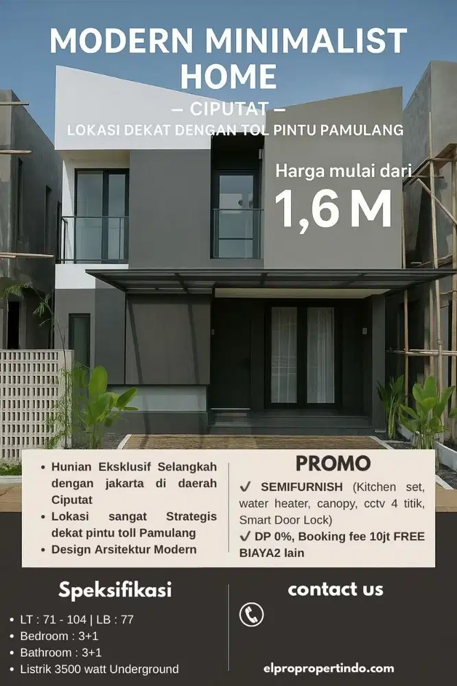 Rumah Dijual daerah Ciputat dengan lokasi Strategis pintu tol Pamulang