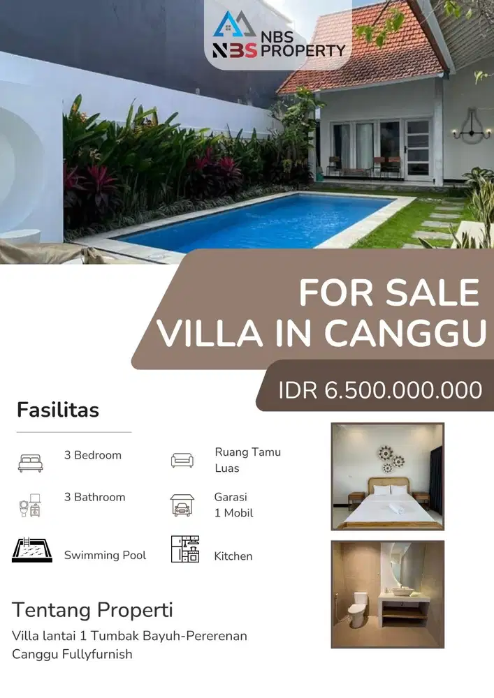 FOR SALE VILLA LANTAI 1 TUMBAK BAYUH-PERERENAN CANGGU