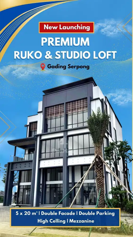 Premium Studio Loft Pasadena Gading Serpong 3,5 Lantai Ada Mezzanine