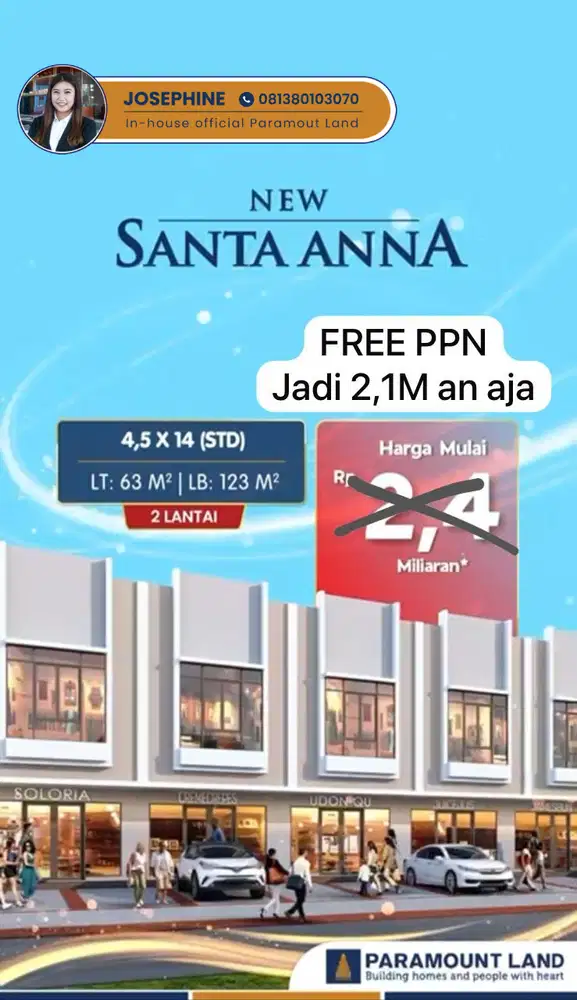 Ruko Santa Monica Gading Serpong Dekat Sekolah Tarakanita Lokasi Ramai