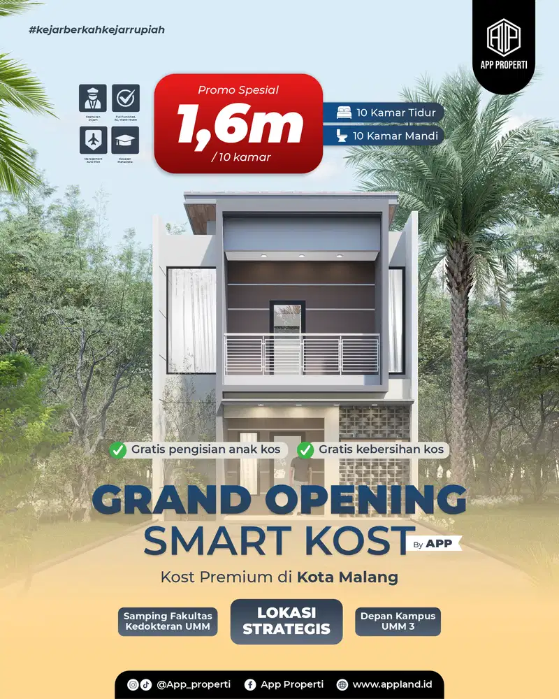 RUMAH KOS PREMIUM 500 METER DARI KAMPUS UMM MALANG DAN DEKAT UB