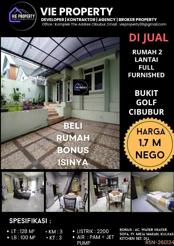 TURUN HARGA Dijual cepat rumah Bukit Golf  BU, harus segera laku.