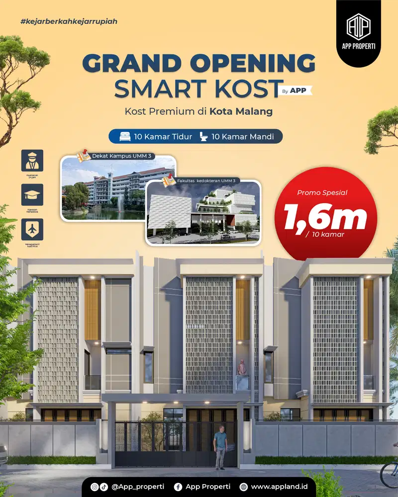 Rumah Kos 10 KT & 10 KM Depan Kampus UMM Kota Malang