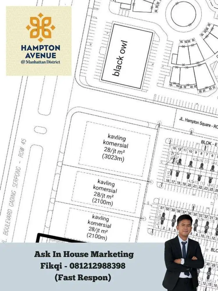 Kavling Komersil Gading Serpong Lokasi Boulevard Samping Black Owl