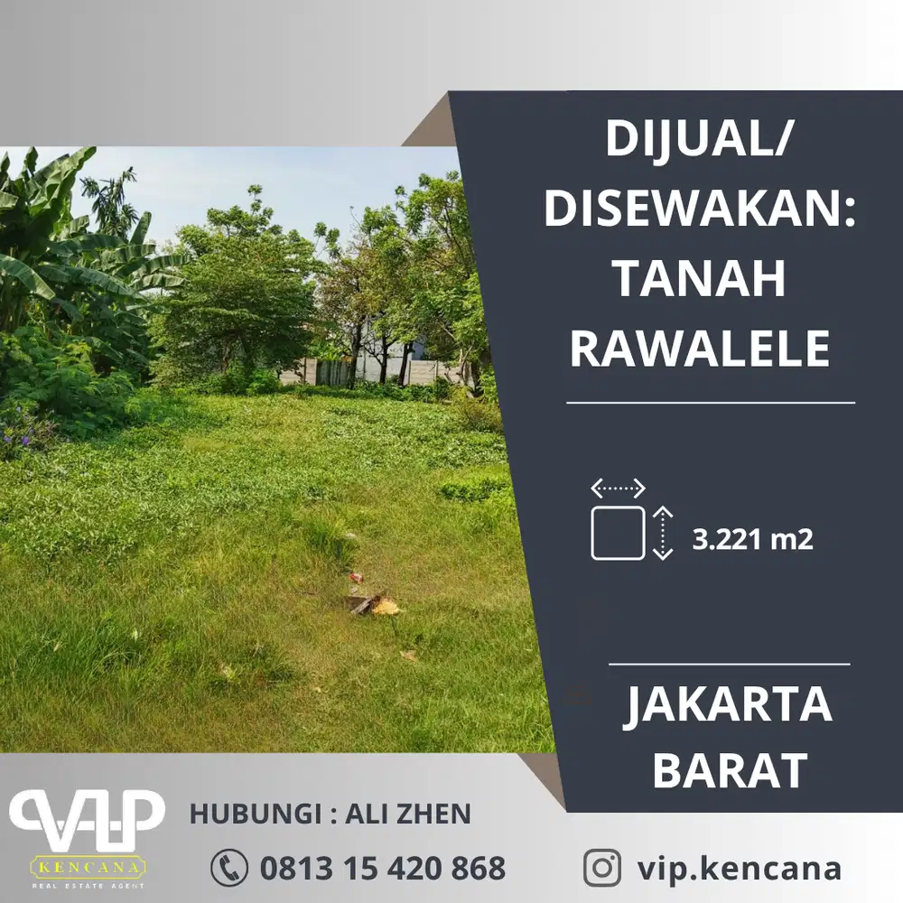 DISEWAKAN: Tanah di Rawa Lele, Kalideres, Jakarta Barat