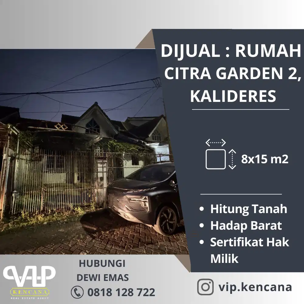 DIJUAL : Rumah Tua di Citra Garden 2, Kalideres, Jakarta Barat