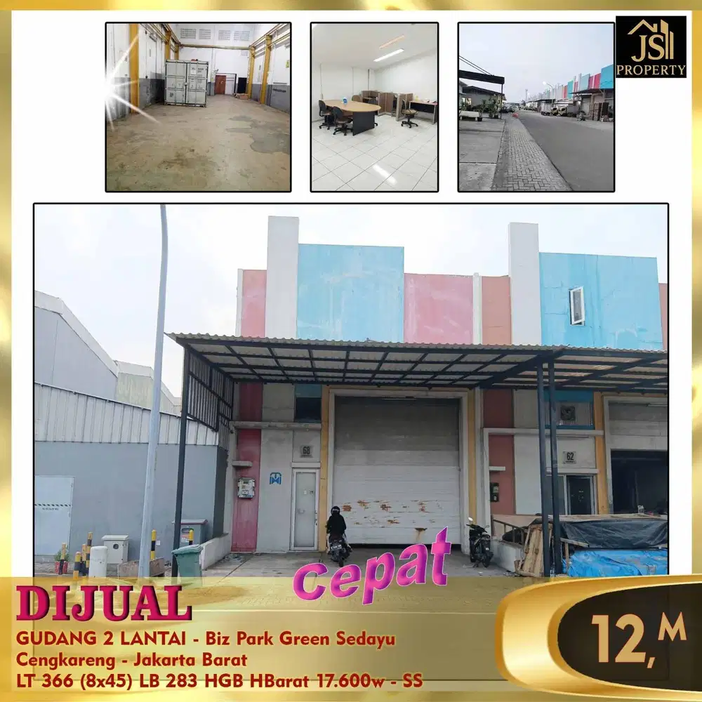 DIJUAL GUDANG MURAH DI BIZ PARK GREEN SEDAYU DAAN MOGOT CENGKARENG