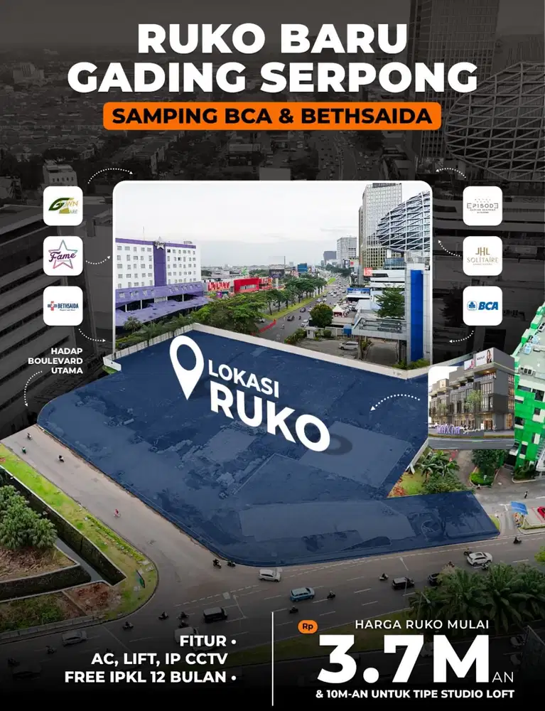 Ruko Premium lokasi Strategis Maxim Square sebrang Rs bethsaida