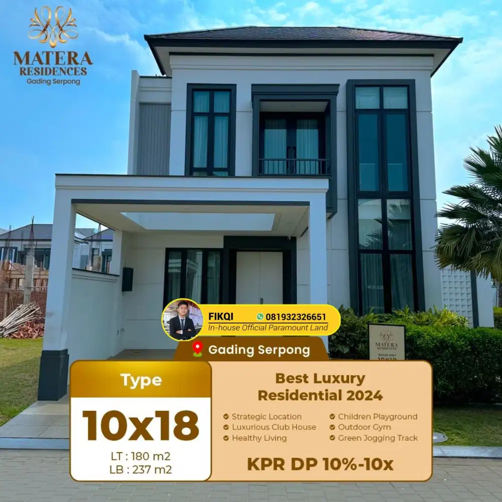 Rumah Mewah New Type Matera Residences Layout Terbaik Limited Unit