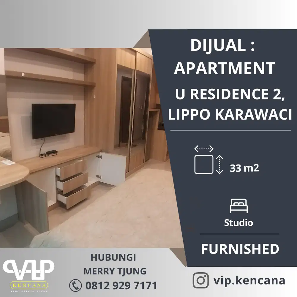 DIJUAL : Apartment U Residence 2, Tower 2, Lippo Karawaci, Tangerang