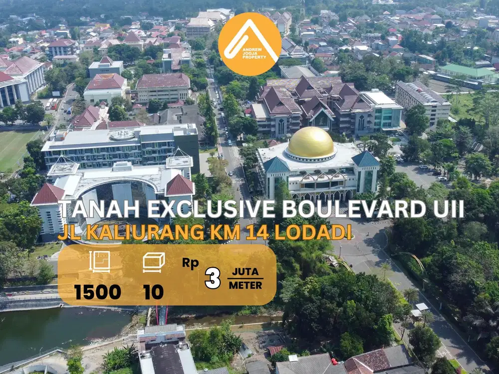 Jual Tanah Dekat Boulevard UII Paling Strategis Batas Sungai Cocok Kos