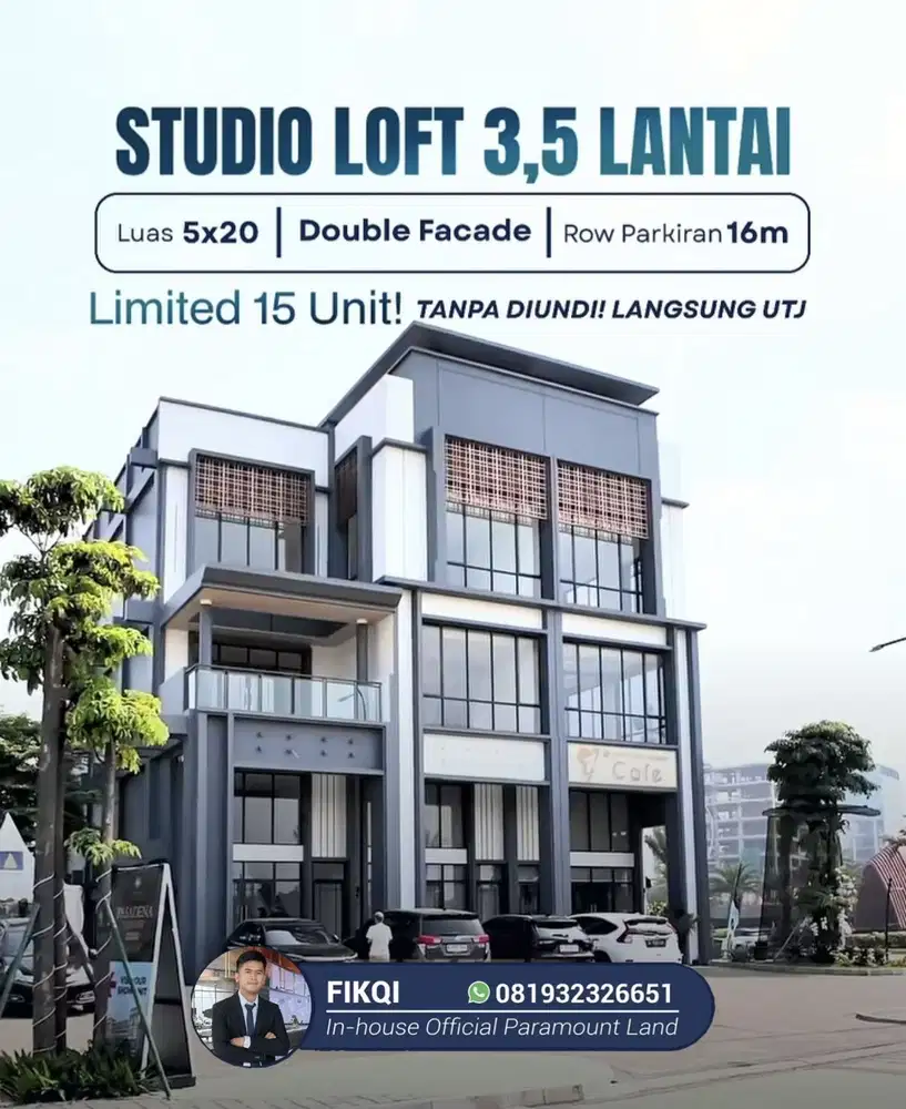 Aniva Studio Loft Hadap Jalan, 5x17 4 Lantai Double Facade
