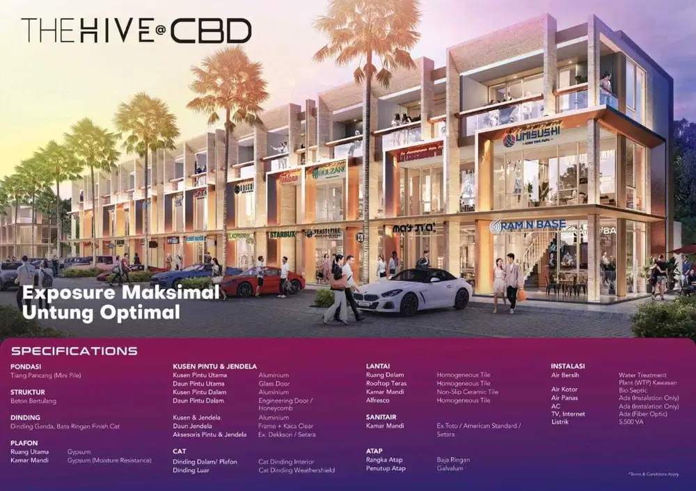Ruko The Hive CBD Prime lokasi dekat ruko cendana spark unit terbts