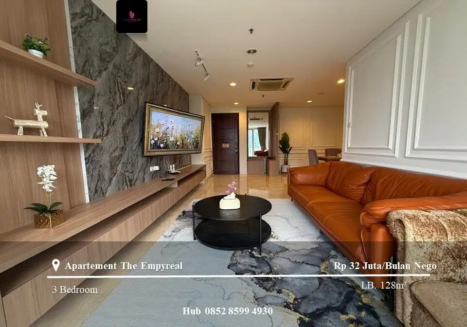 Disewakan Apartement The Empyreal Low Floor 3BR Full Furnished