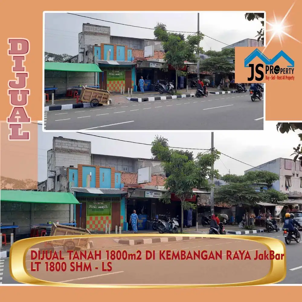 DIJUAL CEPAT TANAH 1800m2 DI KEMBANGAN RAYA JAKARTA BARAT