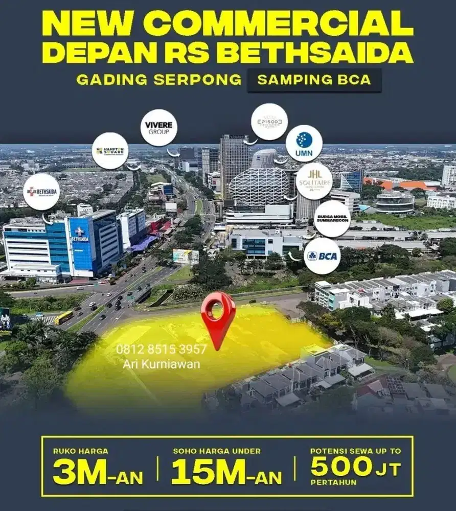 RUKO MAXIM SQUARE GADING SERPONG SATU-SATUNYA RUKO 3MAN DI BOULEBARD UTAMA!