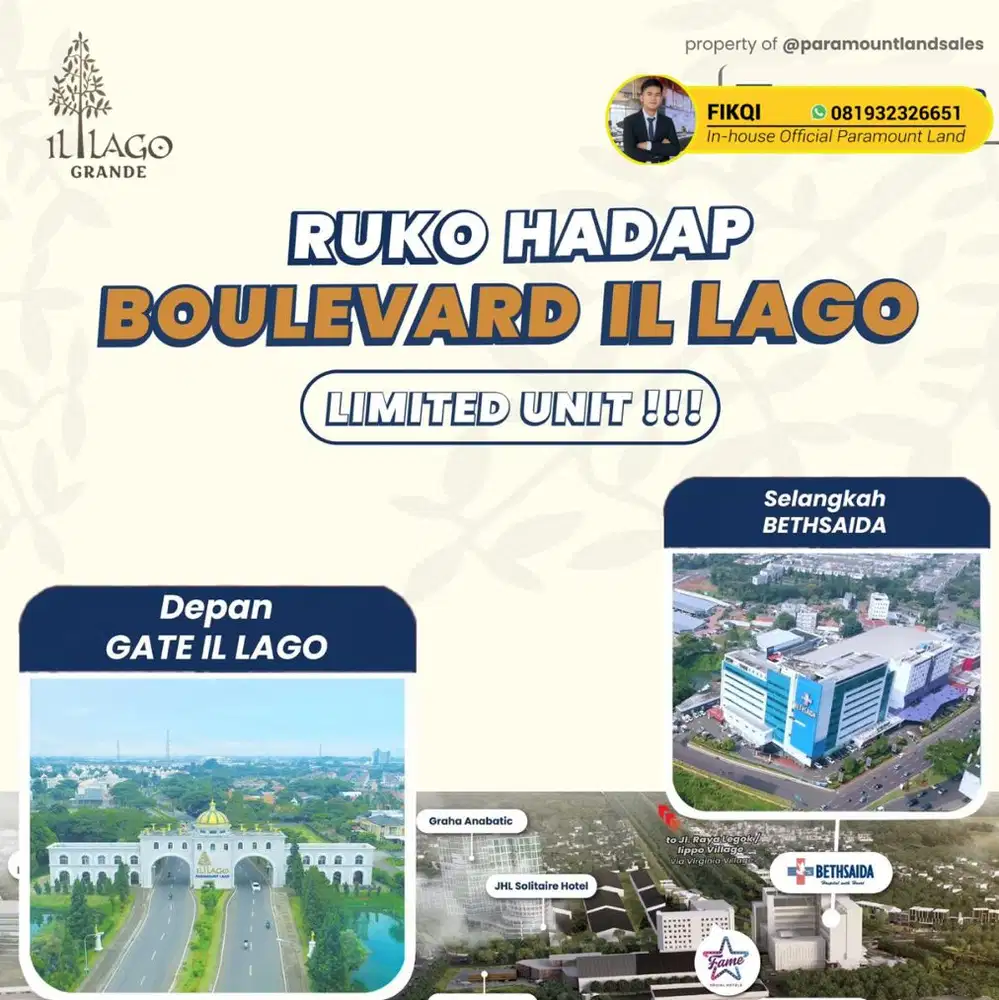 Ruko Hadap Jalan Illago Square lokasi Strategis