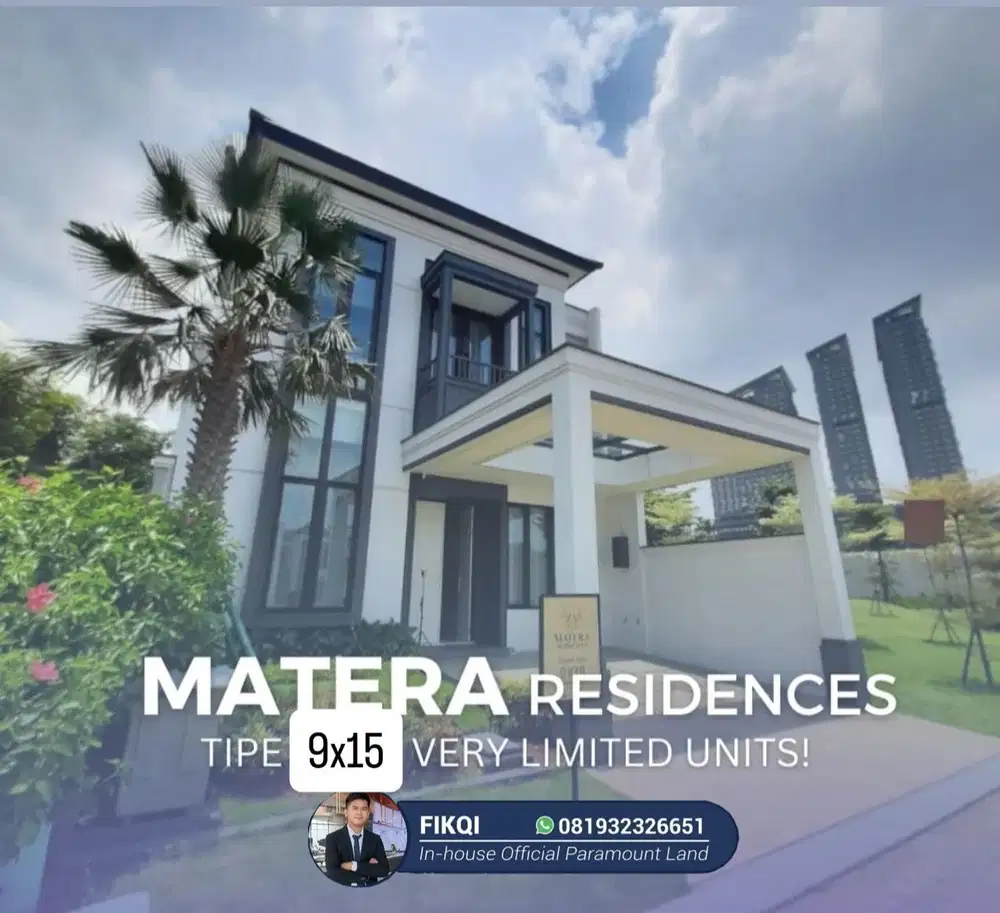 Matera Residences 9x15 New Type, Promo KPR Diskon DP 10%