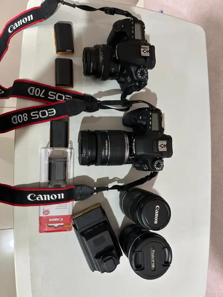 kamera Canon D80 dan D70, lensa wide angle dan telescope juga