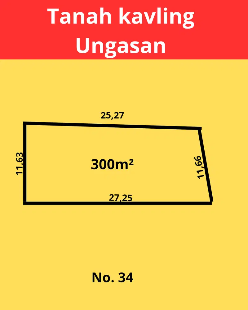 Lahan kavling Villa 300m2 area Ungasan dengan landscape menarik