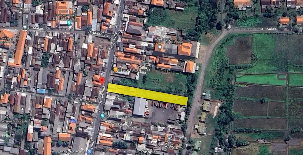 Tanah Sedati Betro Juanda di jalan Garuda Kepuh Depan Pasar Betro Sedati Sidoarjo
