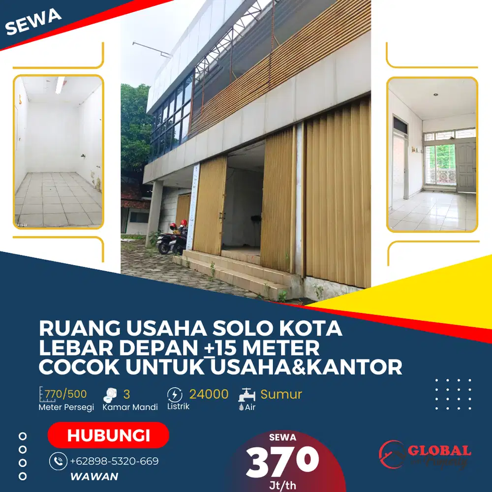 Ruang Usaha Solo Kota LD 15 Meter