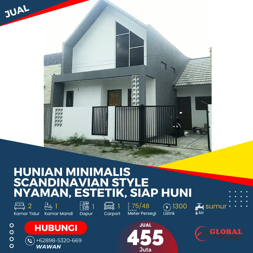 Rumah Minimalis Kartasura Scandinavian Style Estetik Siap Huni